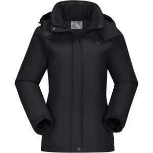 Women's Snowboarding Ski Snow Jacket Coat Black Fleece Warm Mountain Waterproof
